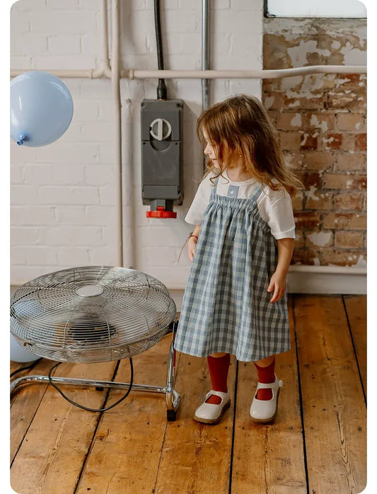 ノースリーブワンピース plaid suspender skirt【mh0009516】