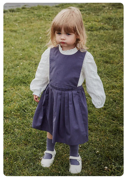 ノースリーブワンピース Purple / 90cm ジャンパースカート 無地 サロペットワンピース プリンセスライン【mh0011336】