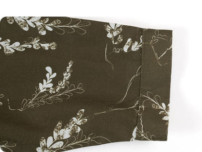 長袖シャツ・ブラウス 長袖Tシャツ ビッグカラー 綿100% 北欧風 プリント ブラウス風【mh0011306】