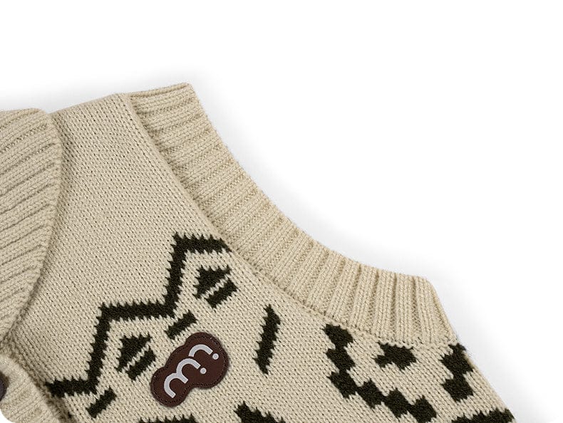 ベスト ニットベスト フェアアイル柄 ウール混紡 Vネック プルオーバー【mh0011313】