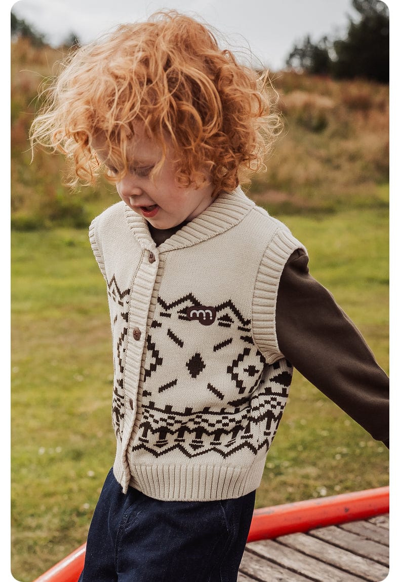 ベスト ニットベスト フェアアイル柄 ウール混紡 Vネック プルオーバー【mh0011313】