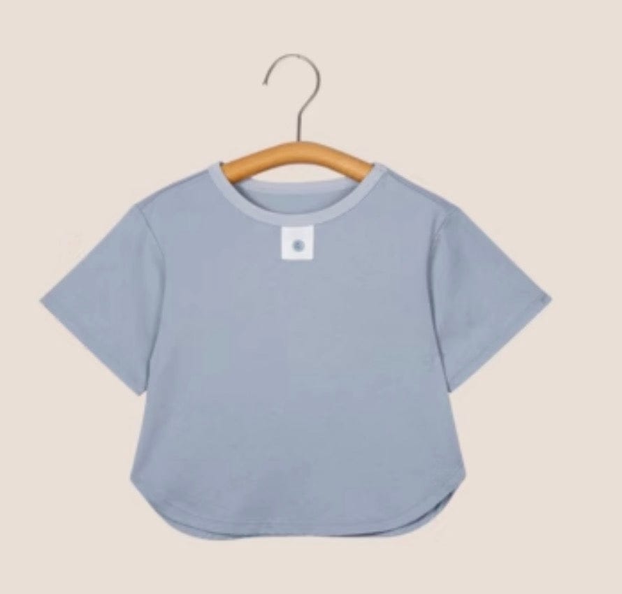 半袖Tシャツ Blue Gray / 90cm simple cotton short-sleeved T-shirt【mh0009511】