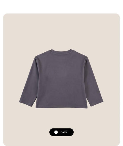 長袖Tシャツ 長袖Tシャツ クルーネック アップリケ プリント 綿素材 ストレッチ【mh0011327】