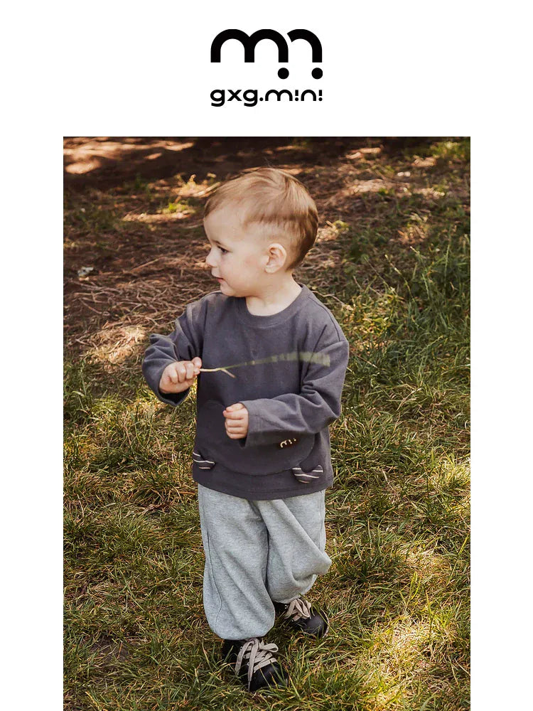 長袖Tシャツ 長袖Tシャツ クルーネック アップリケ プリント 綿素材 ストレッチ【mh0011327】