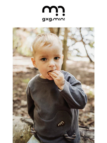 長袖Tシャツ 長袖Tシャツ クルーネック アップリケ プリント 綿素材 ストレッチ【mh0011327】