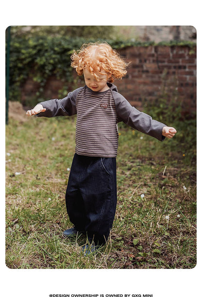 長袖Tシャツ 長袖Tシャツ クルーネック ボーダー柄 綿素材 ストレッチ【mh0011330】