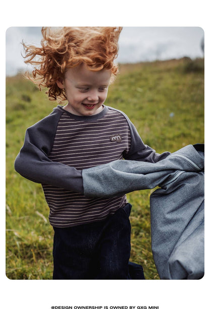 長袖Tシャツ 長袖Tシャツ クルーネック ボーダー柄 綿素材 ストレッチ【mh0011330】