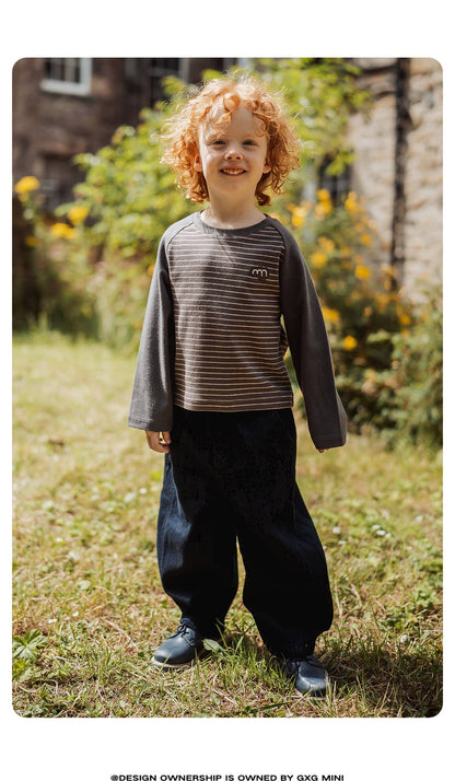 長袖Tシャツ 長袖Tシャツ クルーネック ボーダー柄 綿素材 ストレッチ【mh0011330】