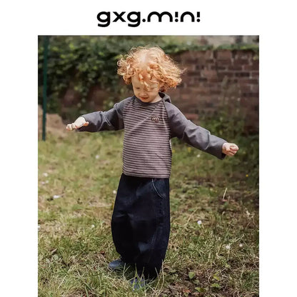 長袖Tシャツ 長袖Tシャツ クルーネック ボーダー柄 綿素材 ストレッチ【mh0011330】