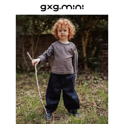 長袖Tシャツ 長袖Tシャツ クルーネック ボーダー柄 綿素材 ストレッチ【mh0011330】