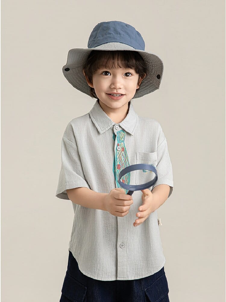 Hand-Drawn Tie Print Cotton Shirt ネクタイプリント コットン 半袖シャツ【mh0012731】 YoehYaul 半袖シャツ・ブラウス