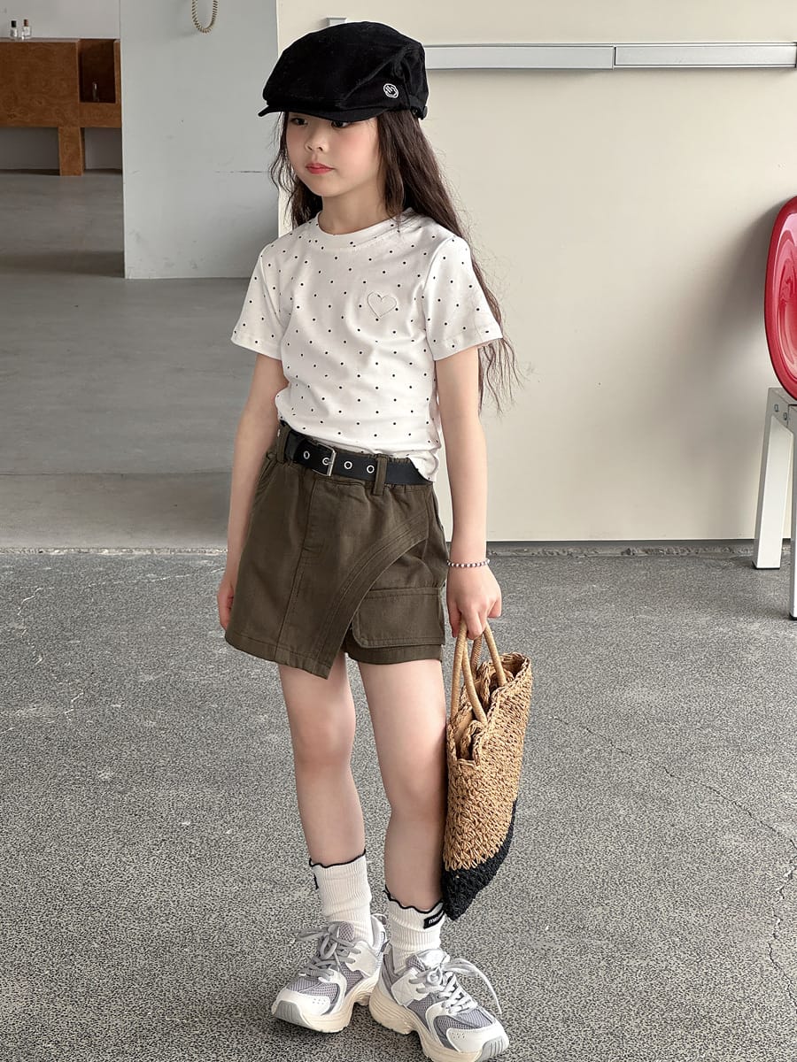 Heart Cutout Dot Tee ハート 半袖Tシャツ【mh0013070】 mamahalo kids 半袖Tシャツ