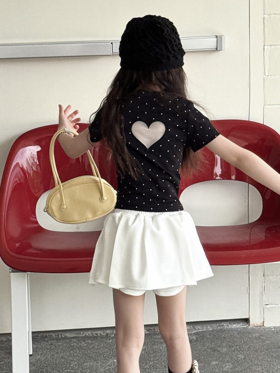 Heart Cutout Dot Tee ハート 半袖Tシャツ【mh0013070】 mamahalo kids 半袖Tシャツ