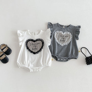 Heart Flutter Romper ハート レース 半袖ロンパース【mh0013428】 angou 半袖ロンパース