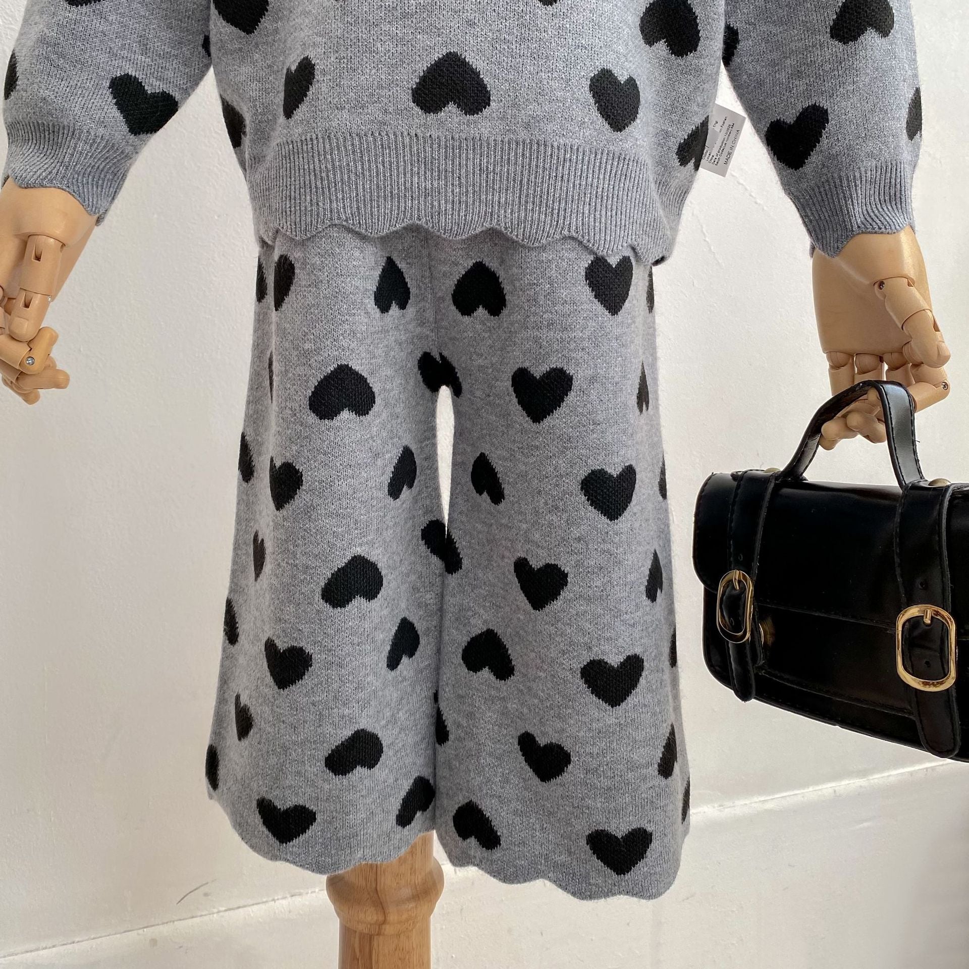 Heart Jacquard Knit Set ハート柄 ニットセットアップ【mh0012399】 Engepapa