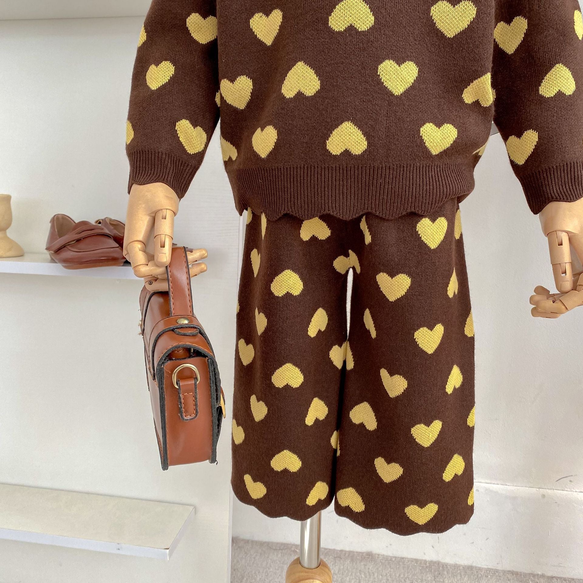 Heart Jacquard Knit Set ハート柄 ニットセットアップ【mh0012399】 Engepapa