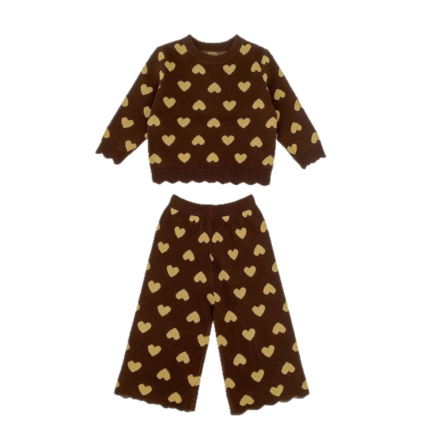 Heart Jacquard Knit Set ハート柄 ニットセットアップ【mh0012399】 Engepapa