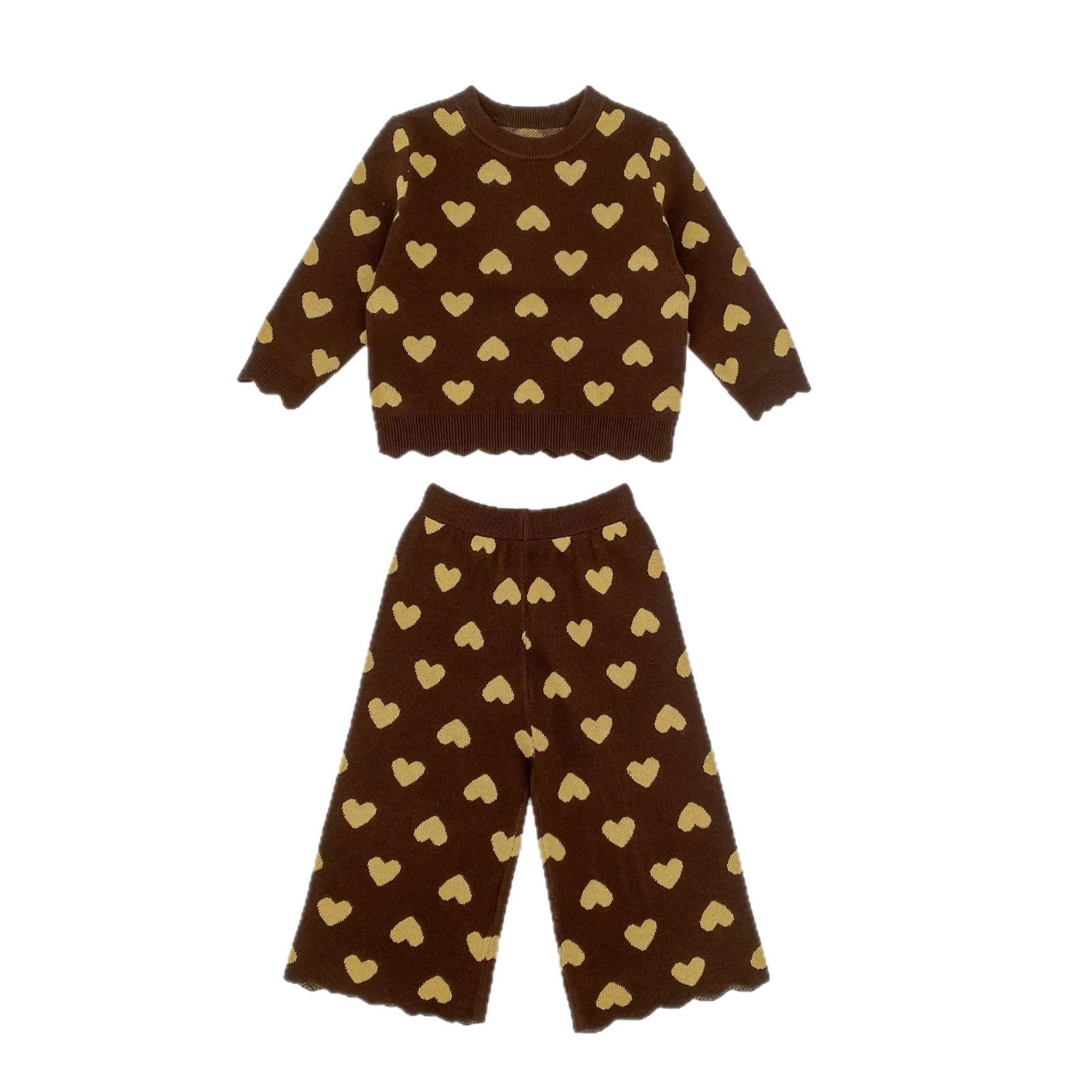 Heart Jacquard Knit Set ハート柄 ニットセットアップ【mh0012399】 Engepapa