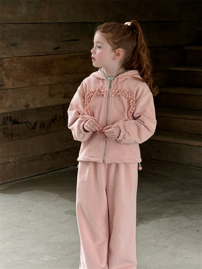 Heart Motif Long Sleeve Hoodie Pants Set ハート 長袖フーディ パンツ セット【mh0012423】 Chengle