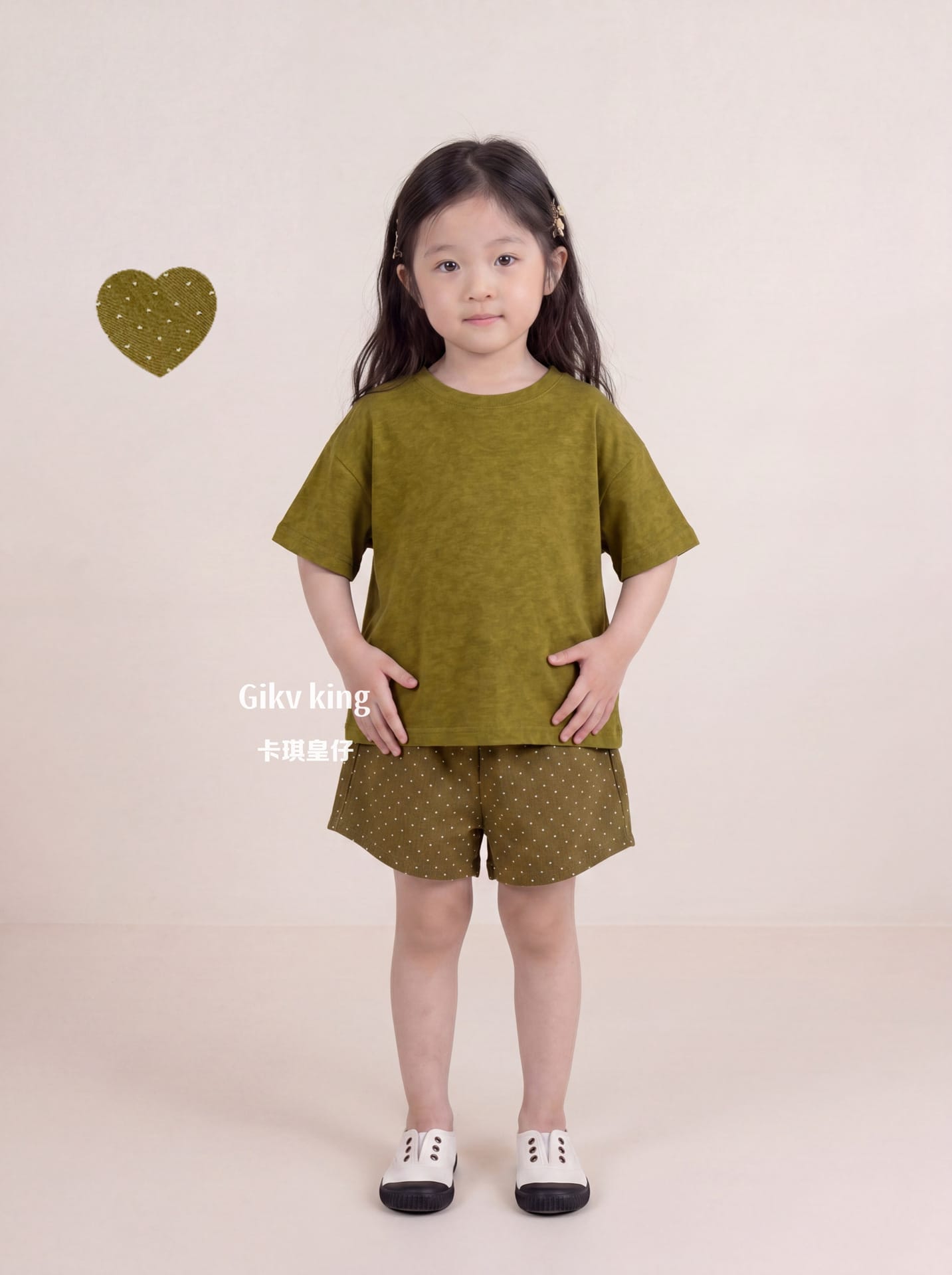 Heart Pattern Elastic Waist Cotton Shorts ハート ショートパンツ【mh0013483】 Gikv king ハーフパンツ・ショートパンツ