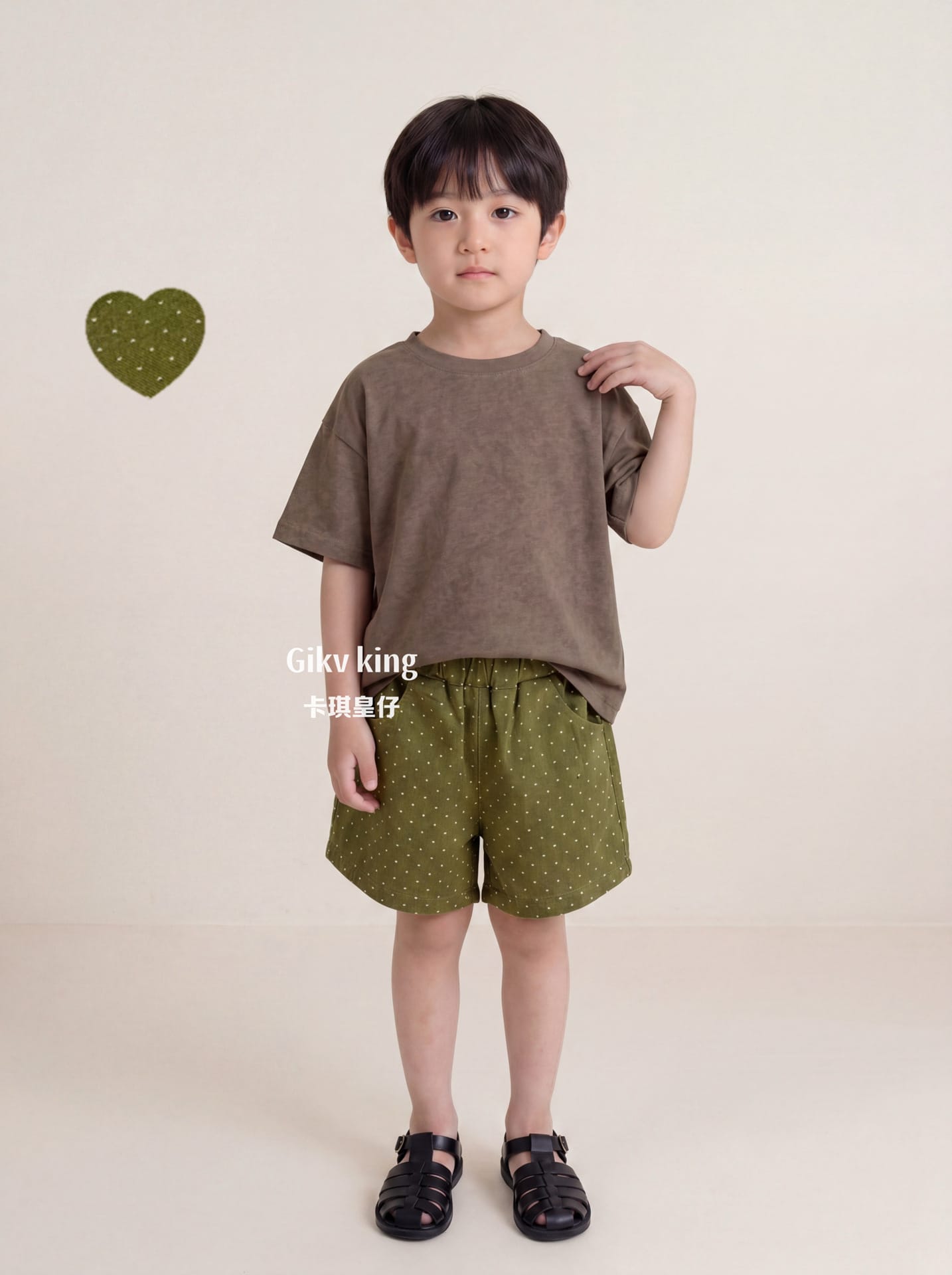 Heart Pattern Elastic Waist Cotton Shorts ハート ショートパンツ【mh0013483】 Gikv king ハーフパンツ・ショートパンツ