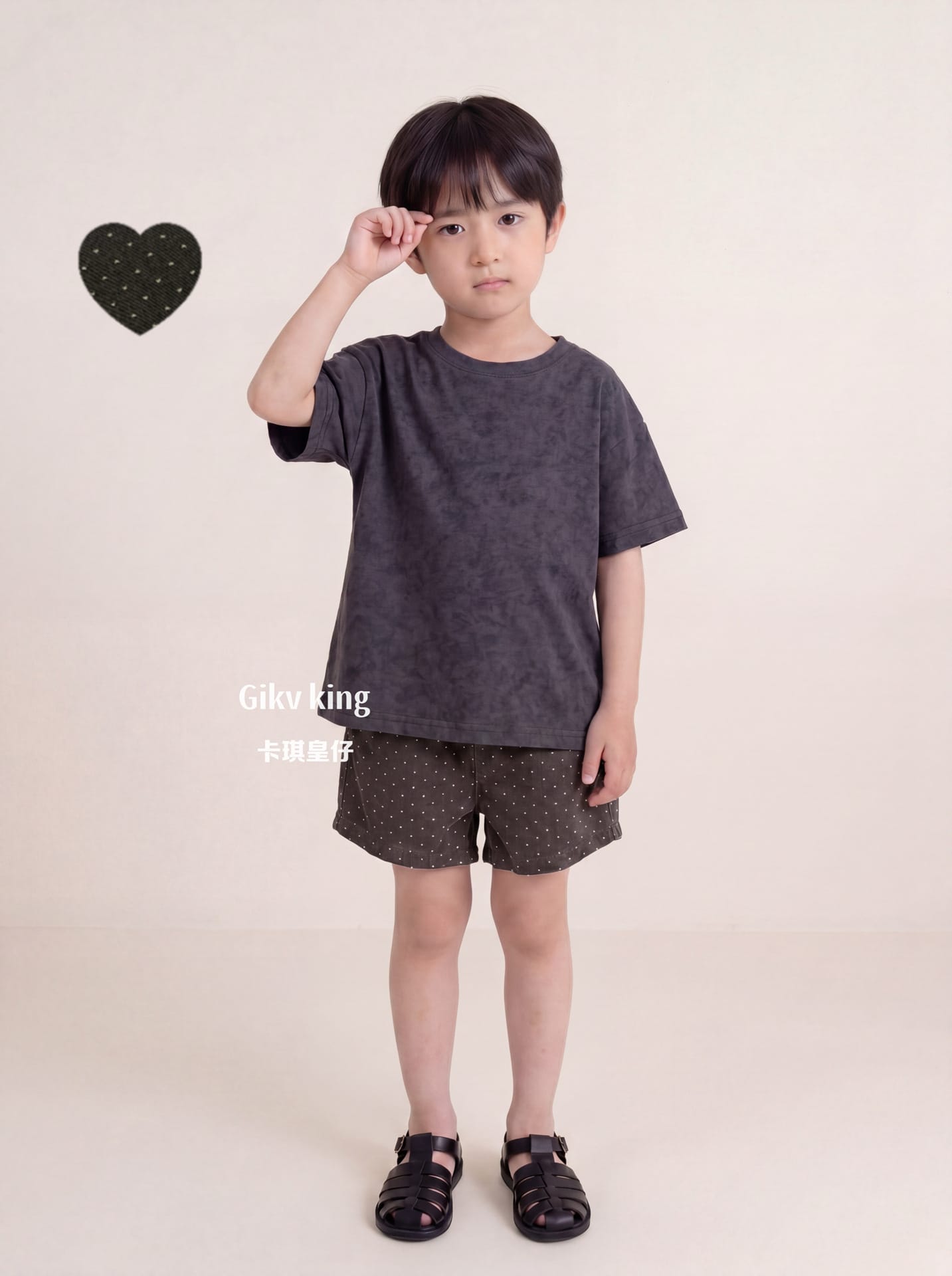 Heart Pattern Elastic Waist Cotton Shorts ハート ショートパンツ【mh0013483】 Gikv king ハーフパンツ・ショートパンツ