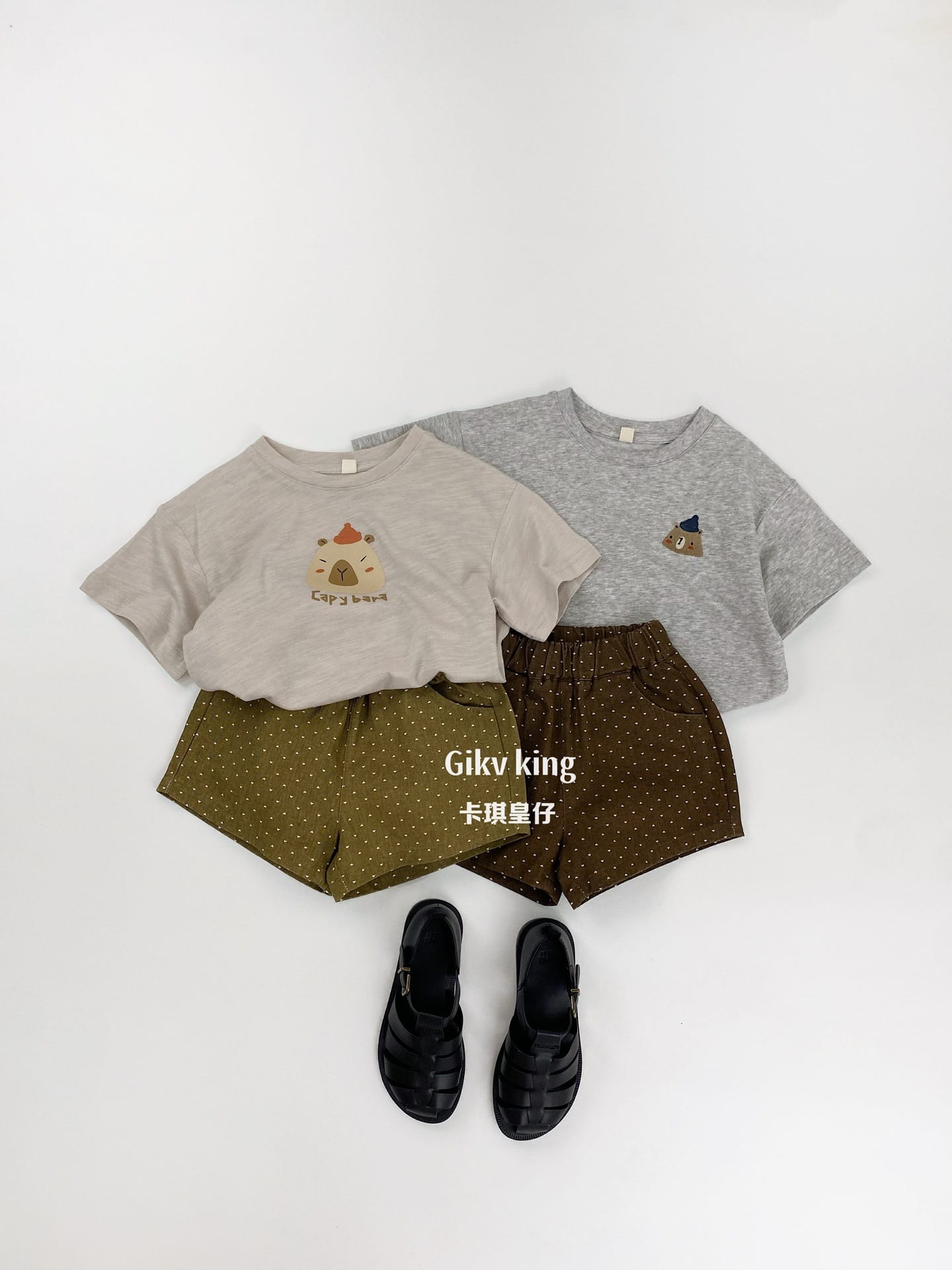 Heart Pattern Elastic Waist Cotton Shorts ハート ショートパンツ【mh0013483】 Gikv king ハーフパンツ・ショートパンツ