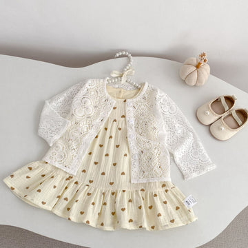 Heart Print Sleeveless Dress ハートプリント ノースリーブ ワンピース【mh0012480】 Engepapa ノースリーブワンピース