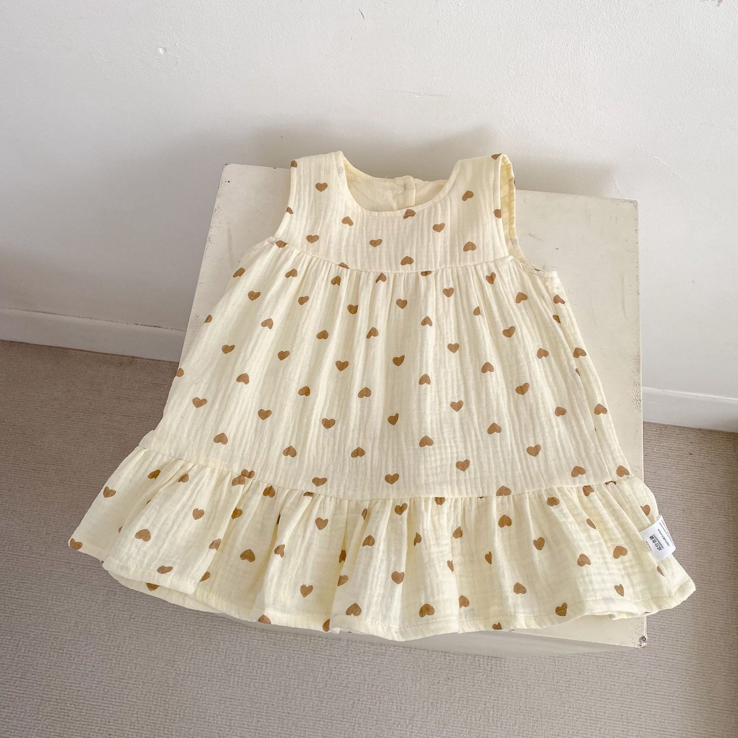 Heart Print Sleeveless Dress ハートプリント ノースリーブ ワンピース【mh0012480】 Engepapa ノースリーブワンピース