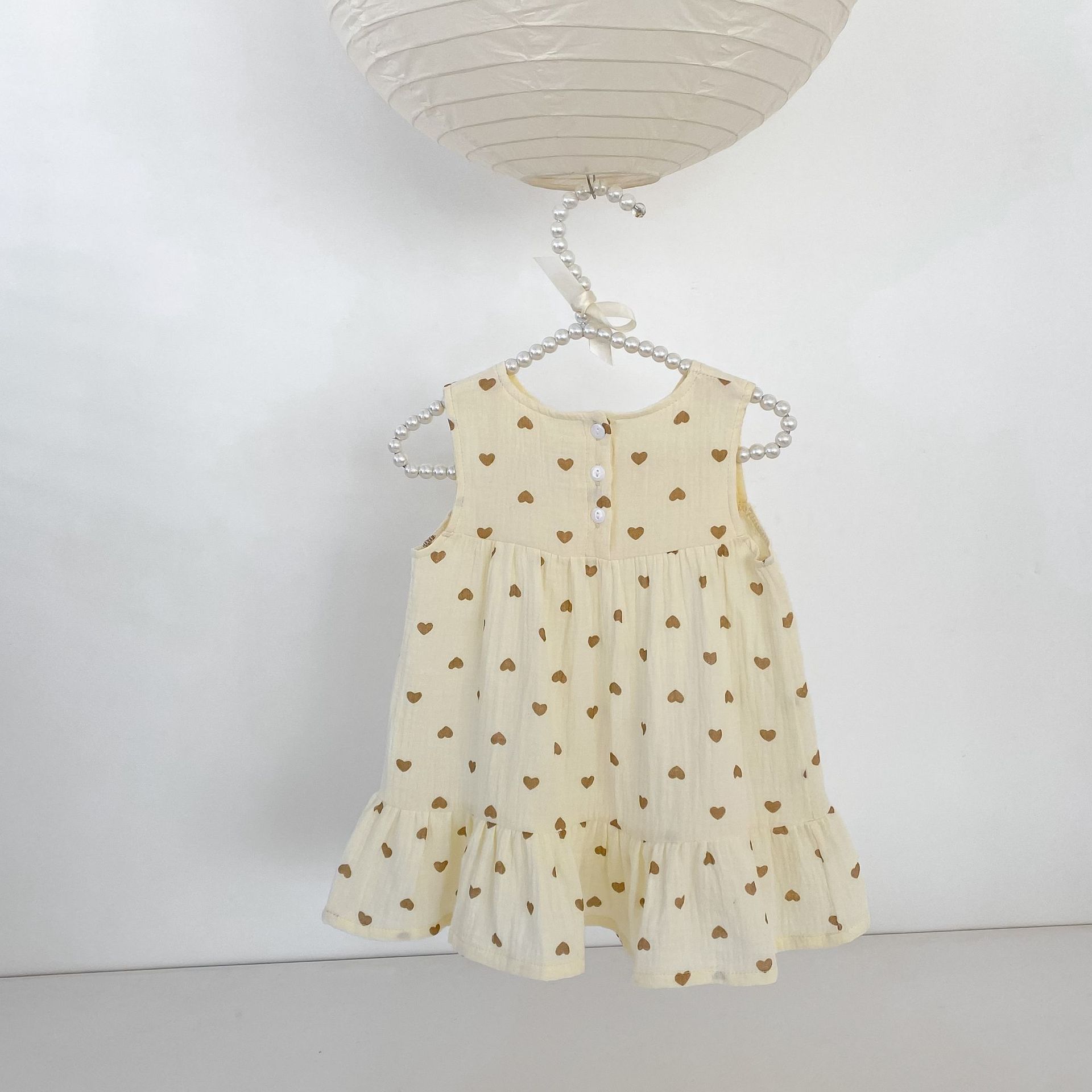 Heart Print Sleeveless Dress ハートプリント ノースリーブ ワンピース【mh0012480】 Engepapa ノースリーブワンピース