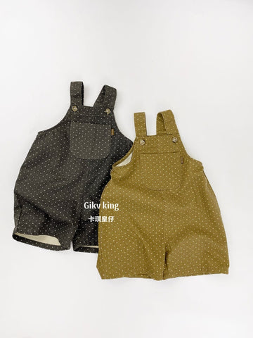 Heart Printed Overalls サロペット ハーフパンツ【mh0013474】 Gikv king オーバーオール