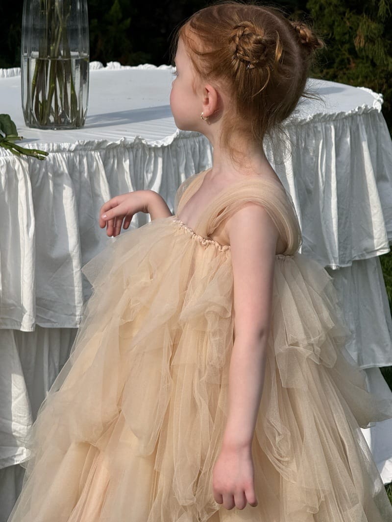 Heavy Craftsmanship Mesh Birthday Dress チュール ノースリーブワンピース【mh0013251】 Chengle ノースリーブワンピース