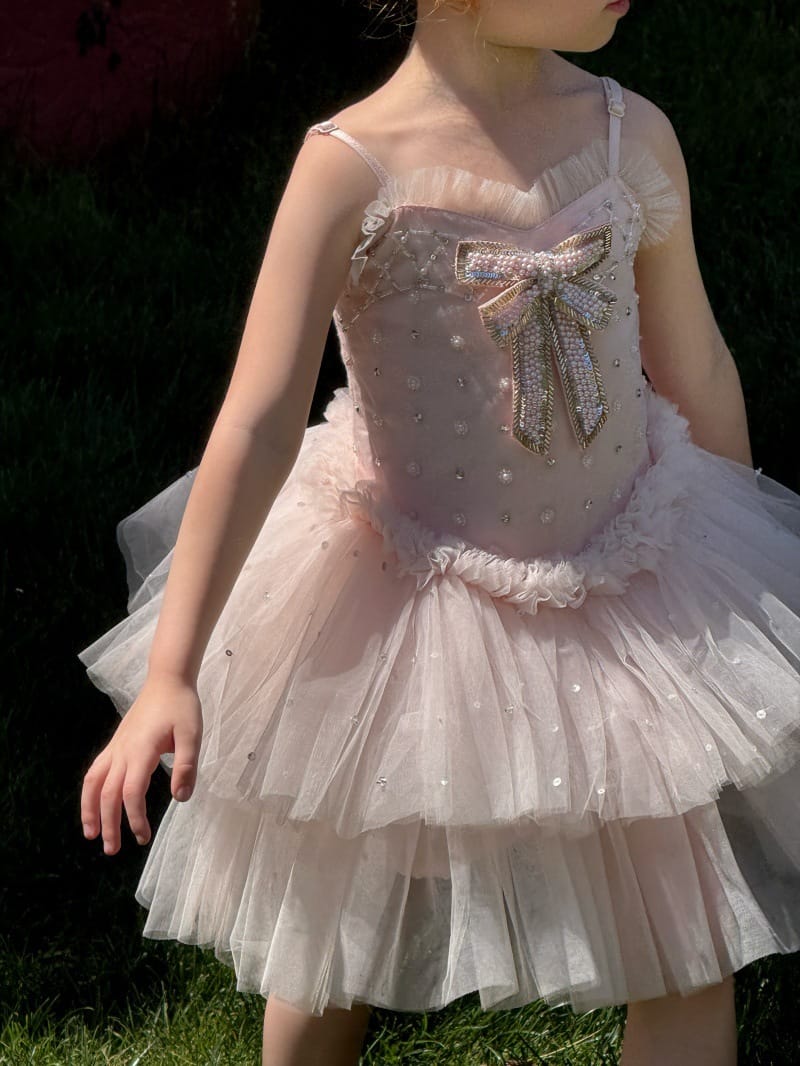 Heavy Industry Pink Tulle Dress ビーズ装飾 キャミソールワンピース【mh0013256】 Chengle ノースリーブワンピース