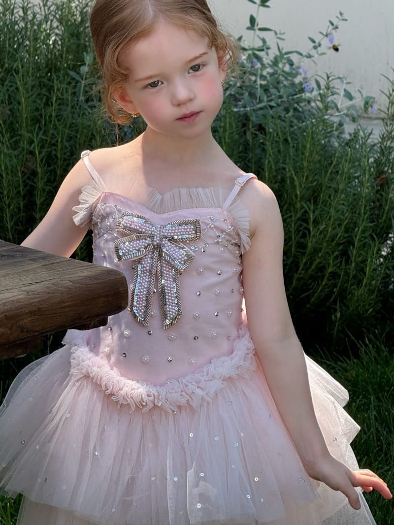 Heavy Industry Pink Tulle Dress ビーズ装飾 キャミソールワンピース【mh0013256】 Chengle ノースリーブワンピース