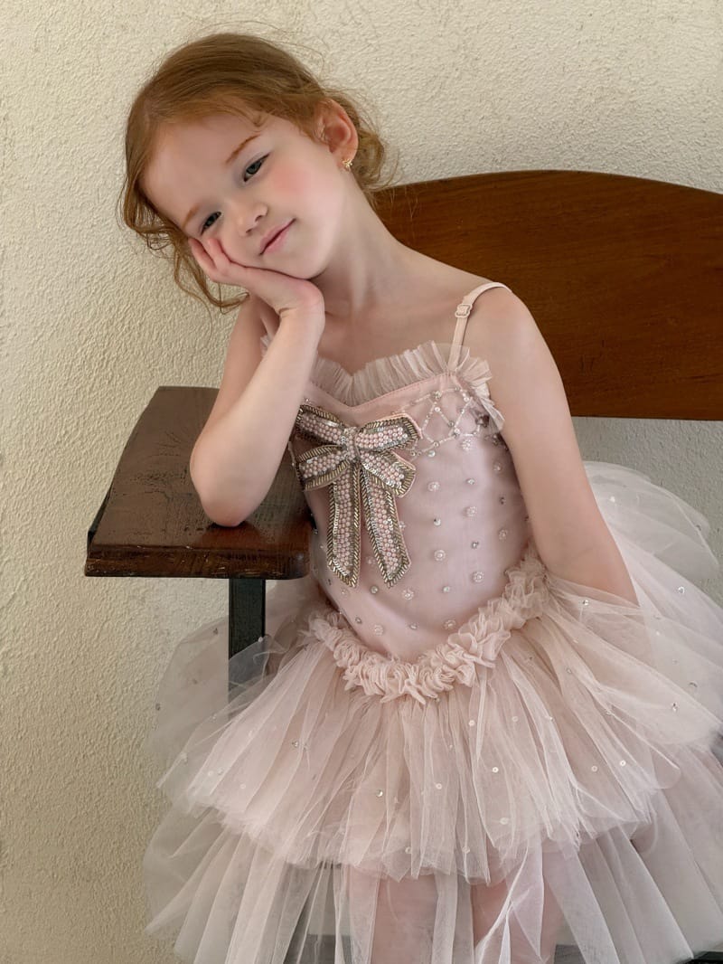 Heavy Industry Pink Tulle Dress ビーズ装飾 キャミソールワンピース【mh0013256】 Chengle ノースリーブワンピース