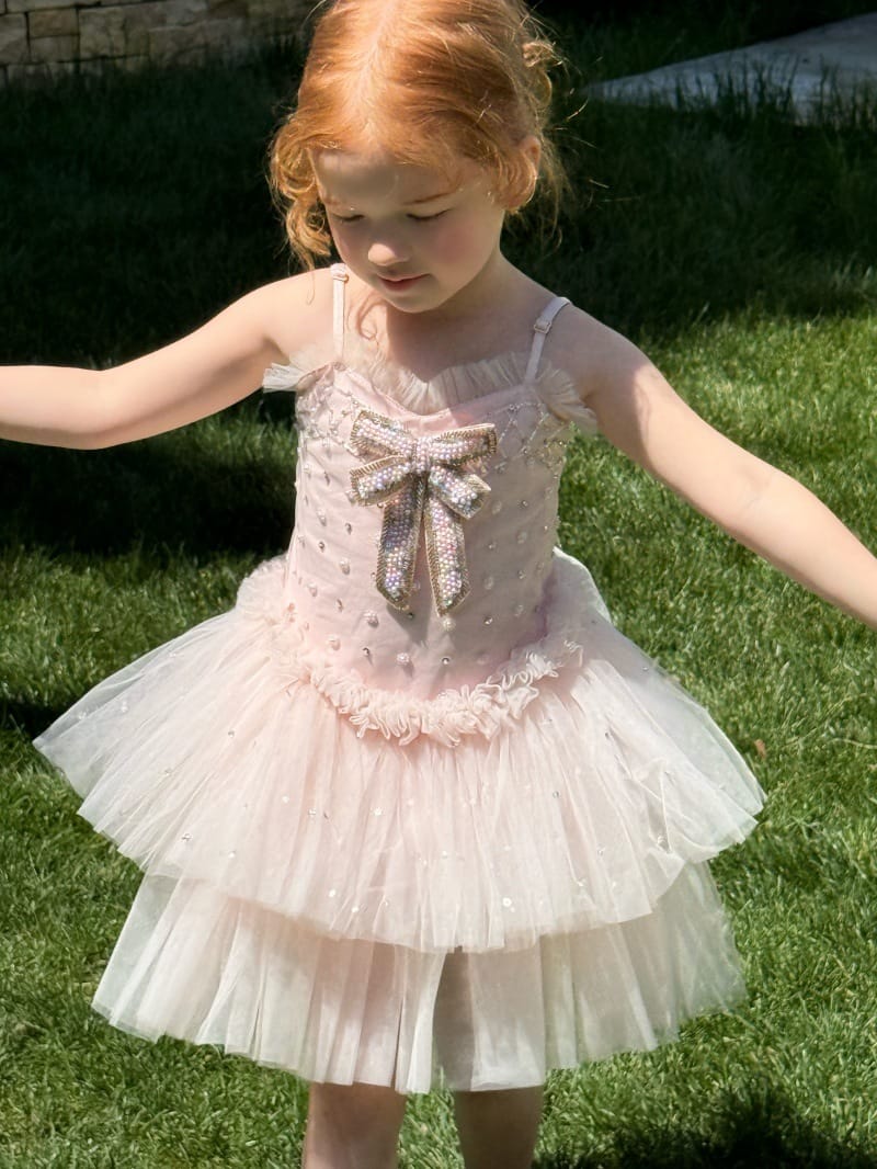 Heavy Industry Pink Tulle Dress ビーズ装飾 キャミソールワンピース【mh0013256】 Chengle ノースリーブワンピース