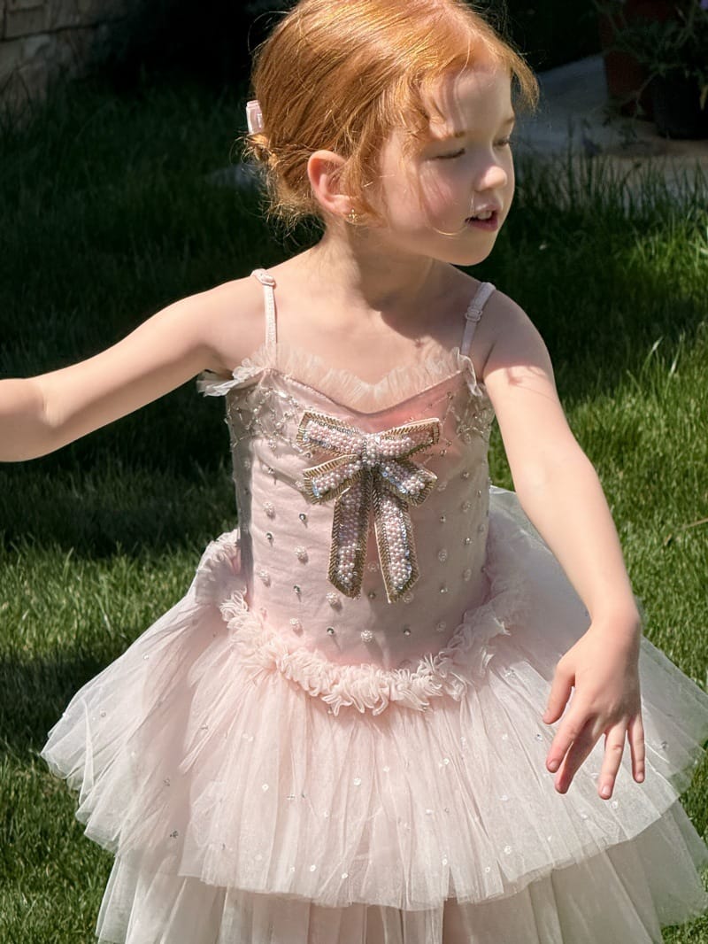 Heavy Industry Pink Tulle Dress ビーズ装飾 キャミソールワンピース【mh0013256】 Chengle ノースリーブワンピース