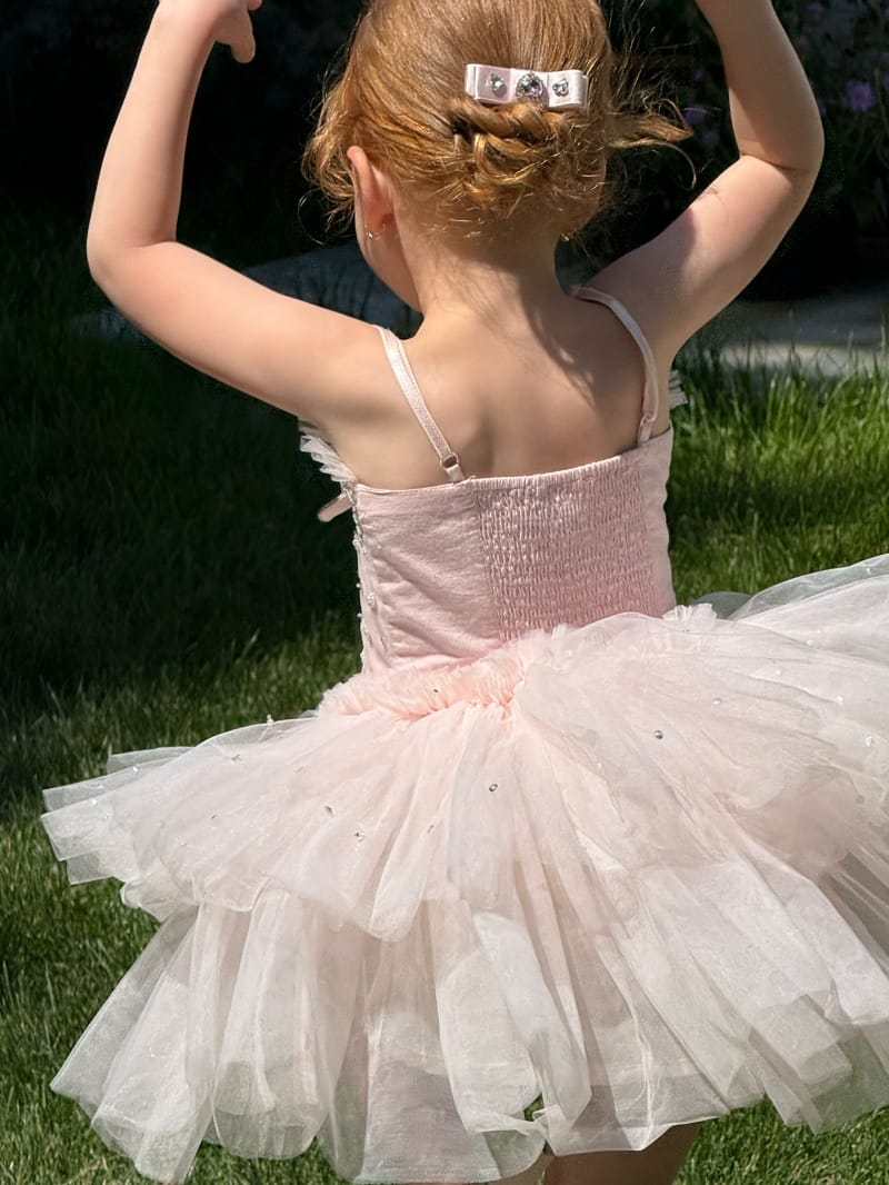 Heavy Industry Pink Tulle Dress ビーズ装飾 キャミソールワンピース【mh0013256】 Chengle ノースリーブワンピース