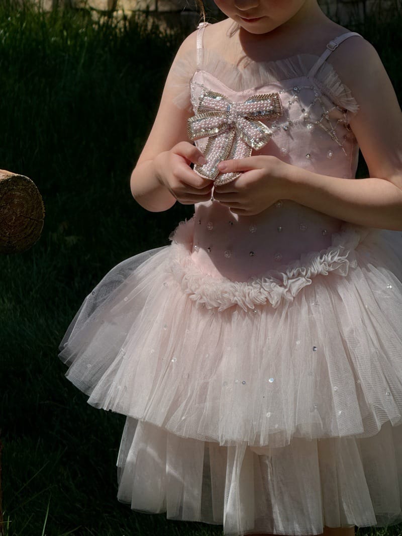 Heavy Industry Pink Tulle Dress ビーズ装飾 キャミソールワンピース【mh0013256】 Chengle ノースリーブワンピース