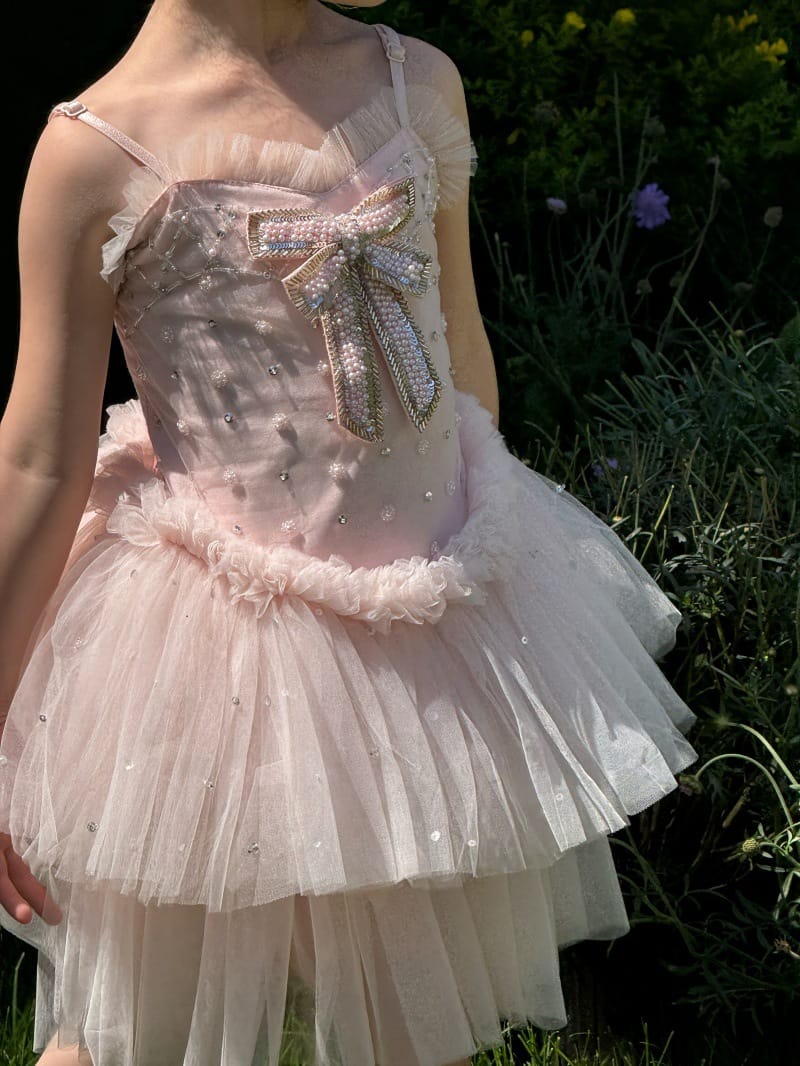 Heavy Industry Pink Tulle Dress ビーズ装飾 キャミソールワンピース【mh0013256】 Chengle ノースリーブワンピース
