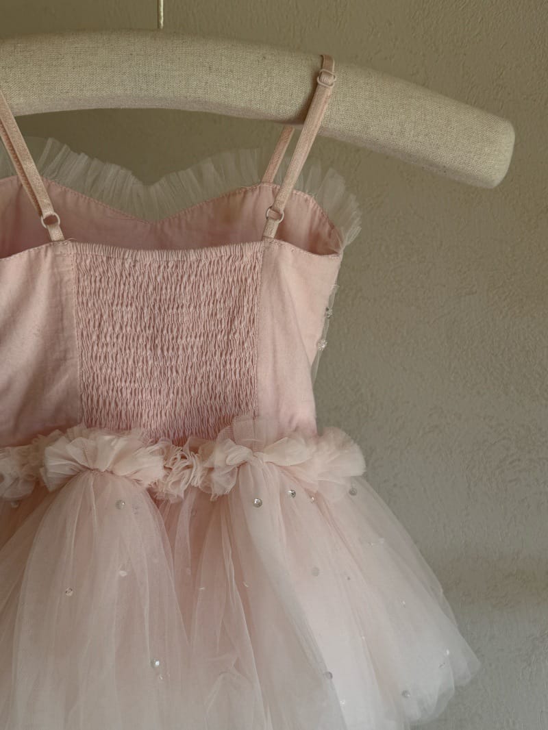 Heavy Industry Pink Tulle Dress ビーズ装飾 キャミソールワンピース【mh0013256】 Chengle ノースリーブワンピース
