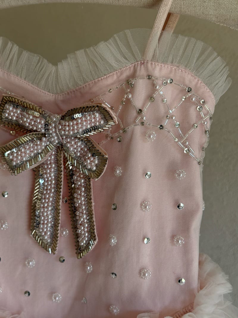 Heavy Industry Pink Tulle Dress ビーズ装飾 キャミソールワンピース【mh0013256】 Chengle ノースリーブワンピース