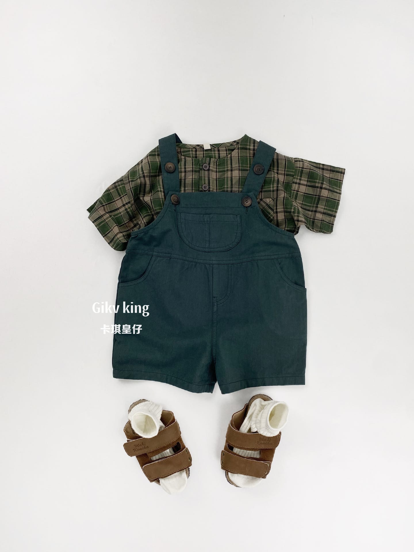 Henley Neckline Pocket Top タータンチェック 半袖シャツ【mh0012832】 Gikv king 半袖シャツ・ブラウス