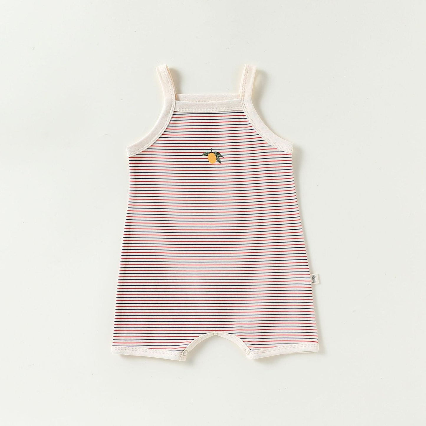 Henley Neckline Sleeveless Cotton ストライプ レモン ロンパース【mh0012778】 Beitaoya ノースリーブロンパース