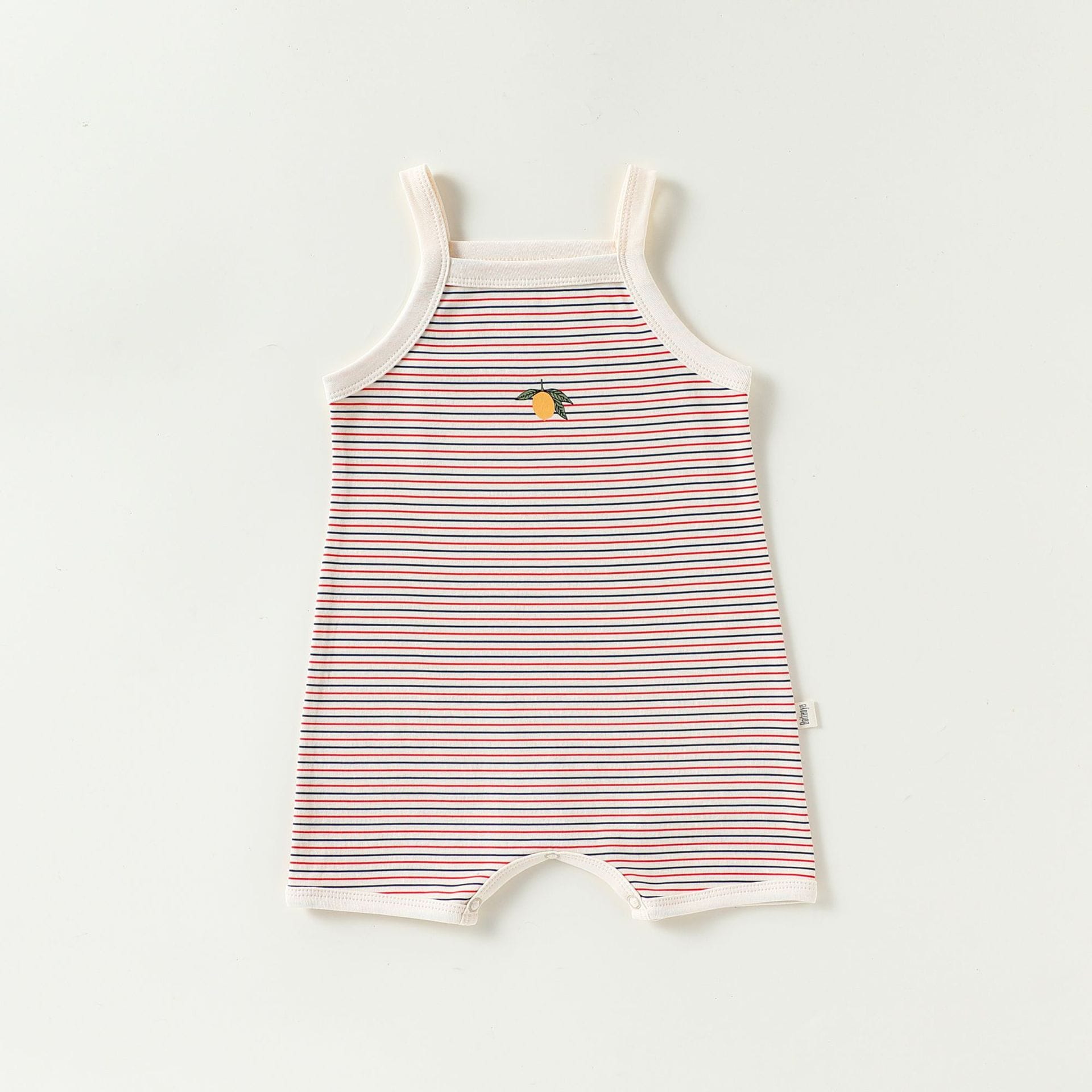 Henley Neckline Sleeveless Cotton ストライプ レモン ロンパース【mh0012778】 Beitaoya ノースリーブロンパース