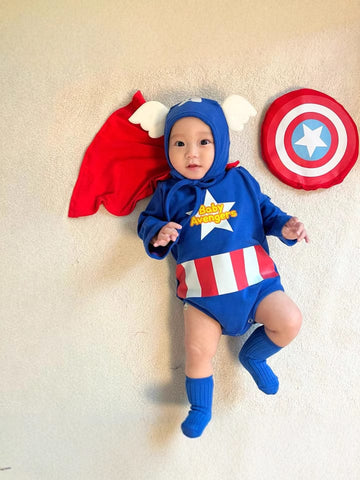 Hero Winged Costume Romper スーパーヒーロー 半袖/長袖ロンパース【mh0013371】 TOMMY'S GIFTS 長袖ロンパース