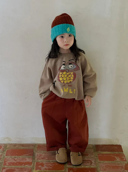 ロングパンツ・スウェットパンツ キッズパンツ ワイドルーズシンプルロングパンツ 3カラー【mh0006894】