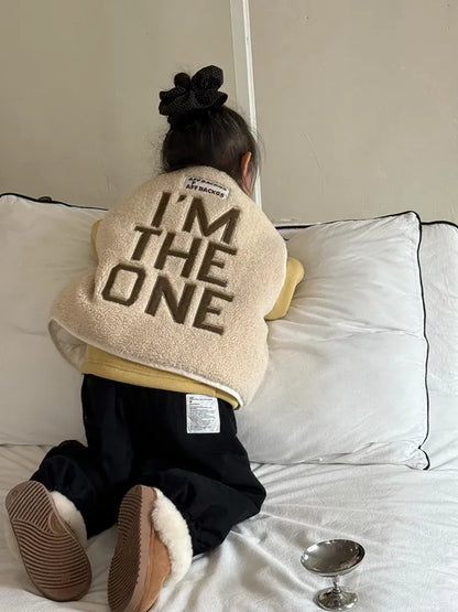 ベスト キッズベスト レターロゴ刺繍ボアフリースキルティングリバーシブルアウターベスト【mh0008003】