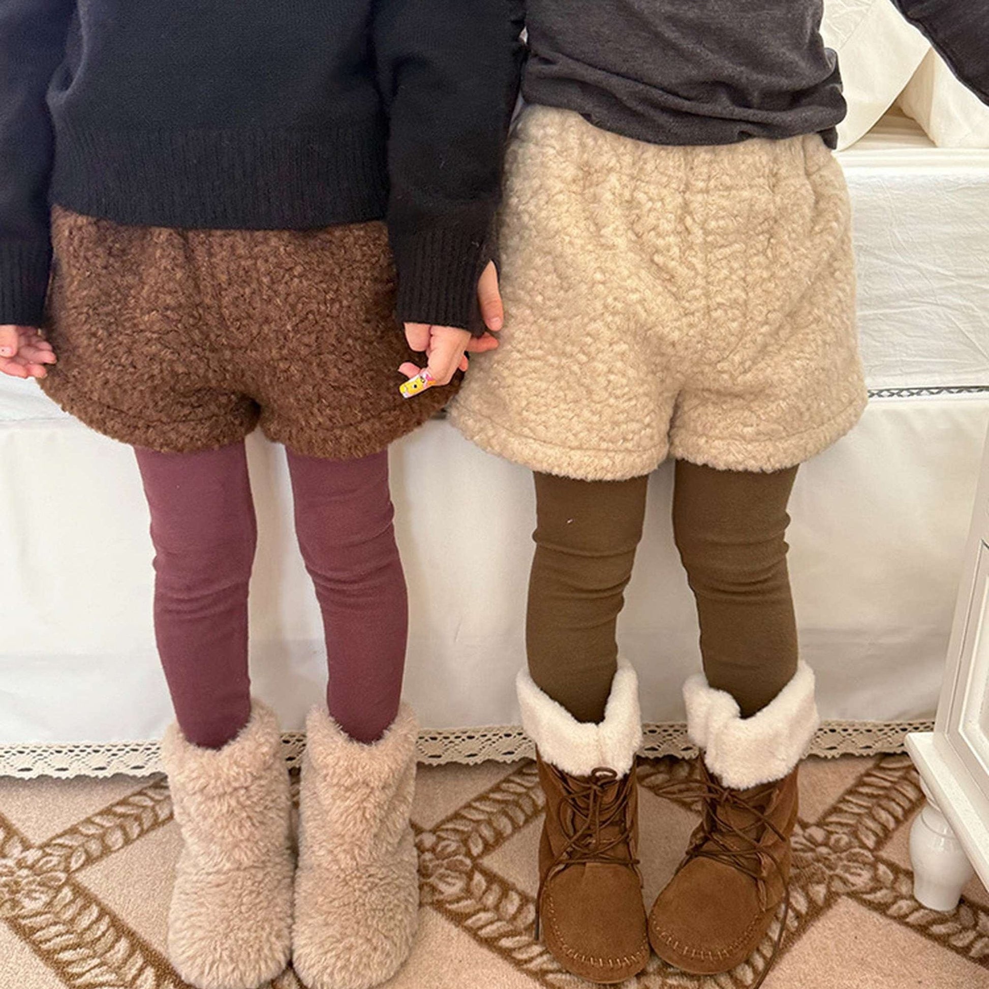 ハーフパンツ・ショートパンツ もこもこボアショートパンツ 裏地付き 秋冬 防寒 ボアパンツ【mh0011453】