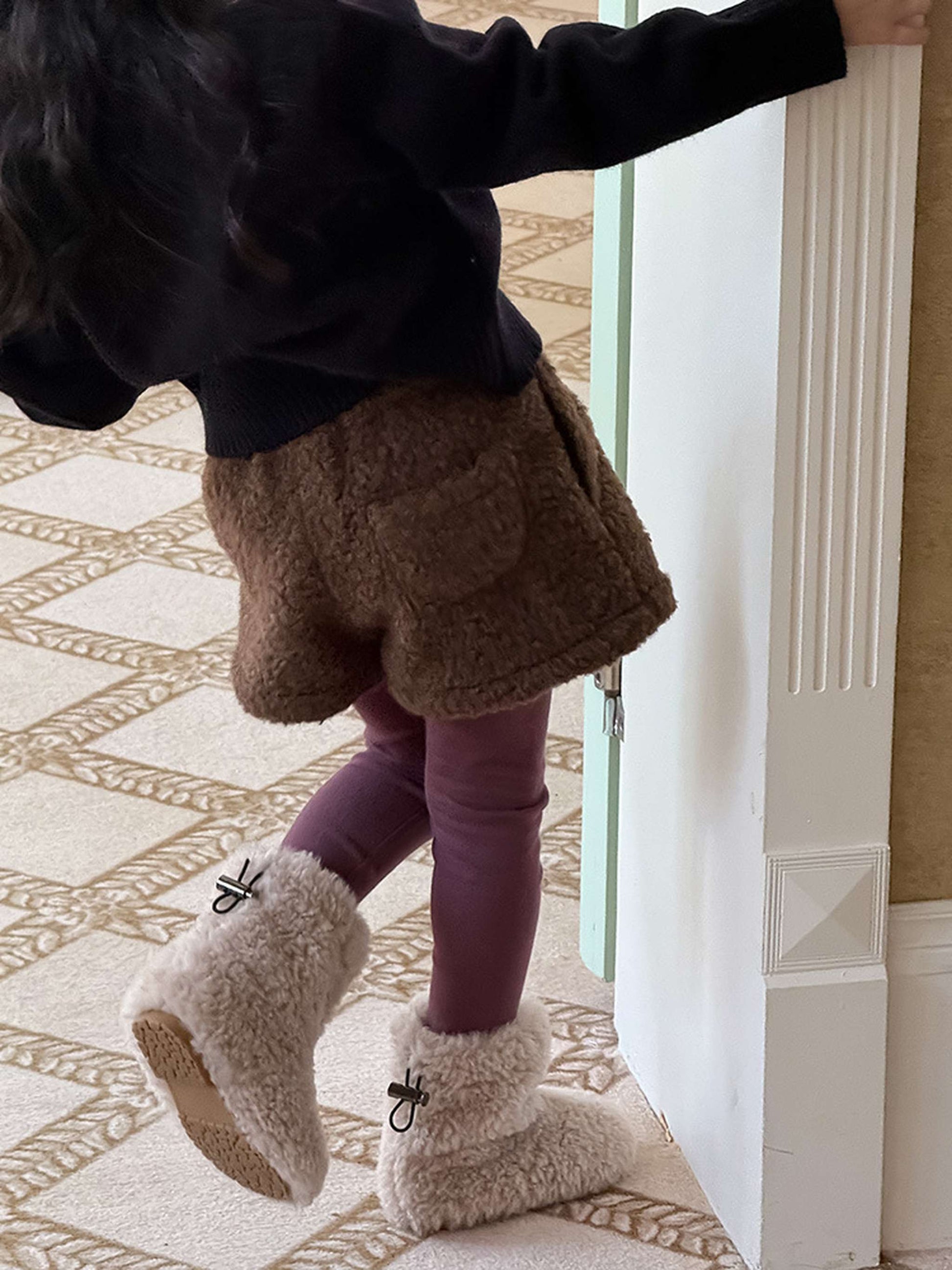 ハーフパンツ・ショートパンツ もこもこボアショートパンツ 裏地付き 秋冬 防寒 ボアパンツ【mh0011453】